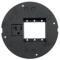 Hubbell Wiring Device-Kellems SystemOne, Sub-Plate, Recessed Opening for (3) FSR IPS or Extron Single MAAP Series Adapter Plates, Single 20A, 125V Receptacle, Black S1SPEXT1